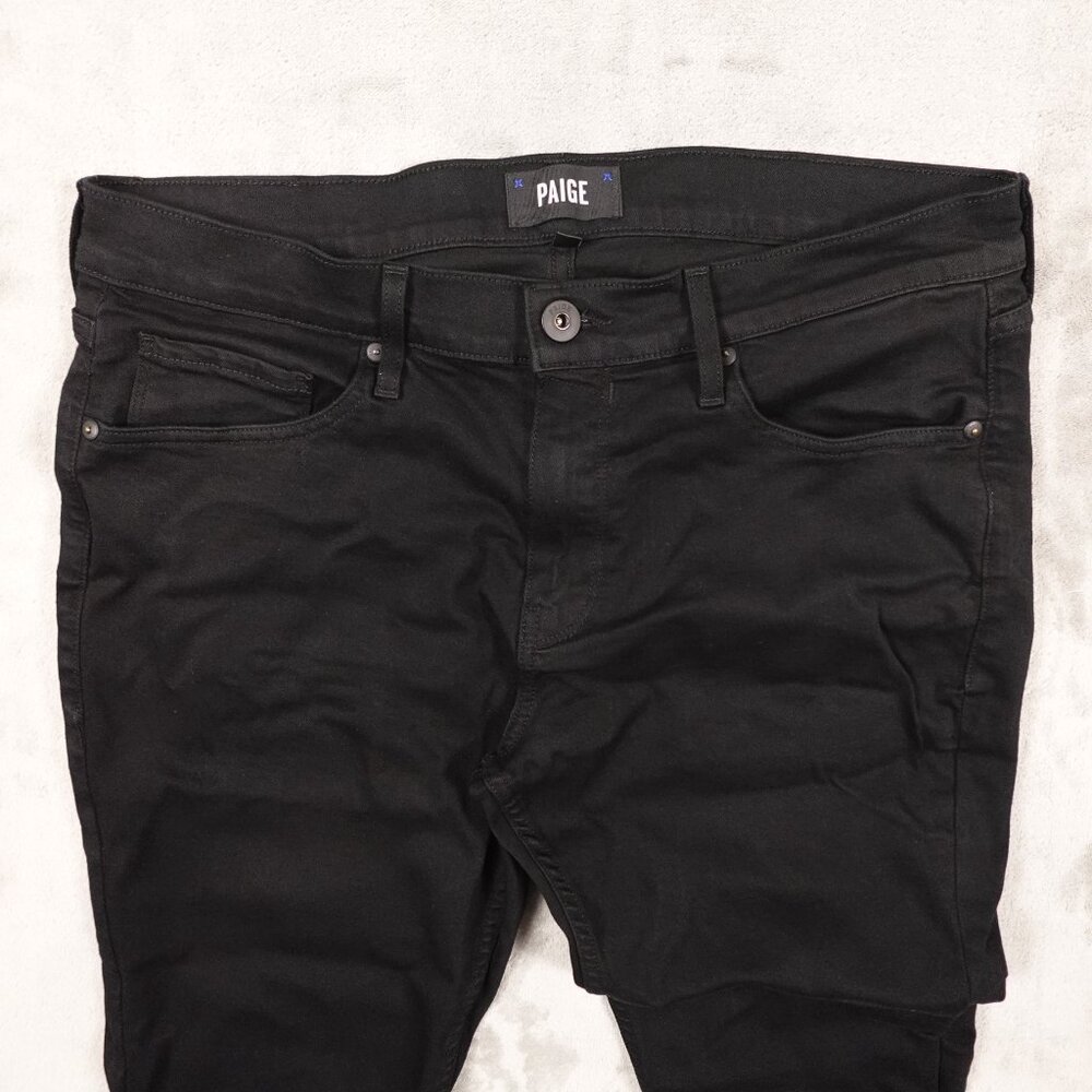 PAIGE Jeans Lennox Slim Fit Men's Size 33 Black Shadow Made in USA - Picture 2 of 14